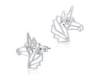 Unicorn Shaped Silver Stud Earring STS-3731